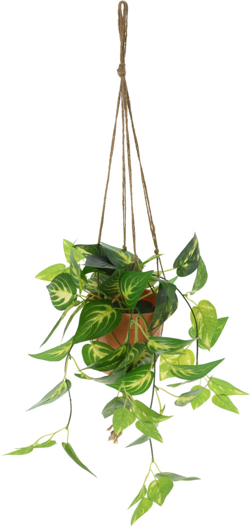 Hanging Plant Pot with Artificial Greenery