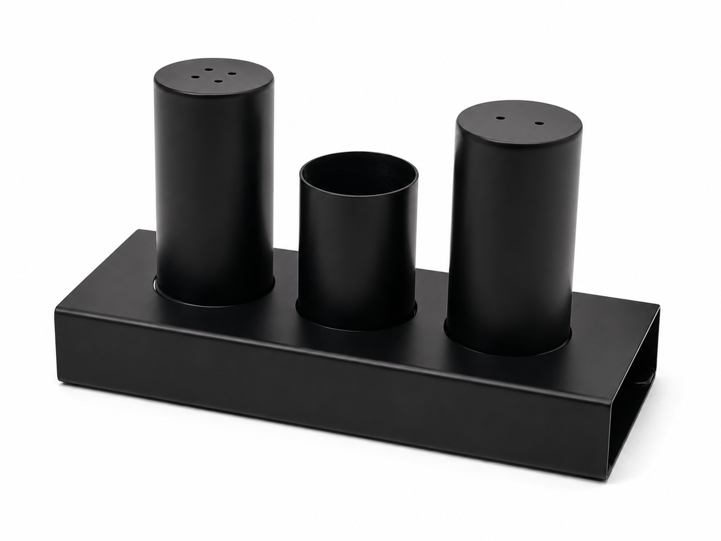Stainless Steel Salt, Pepper & Toothpick Set on Stand