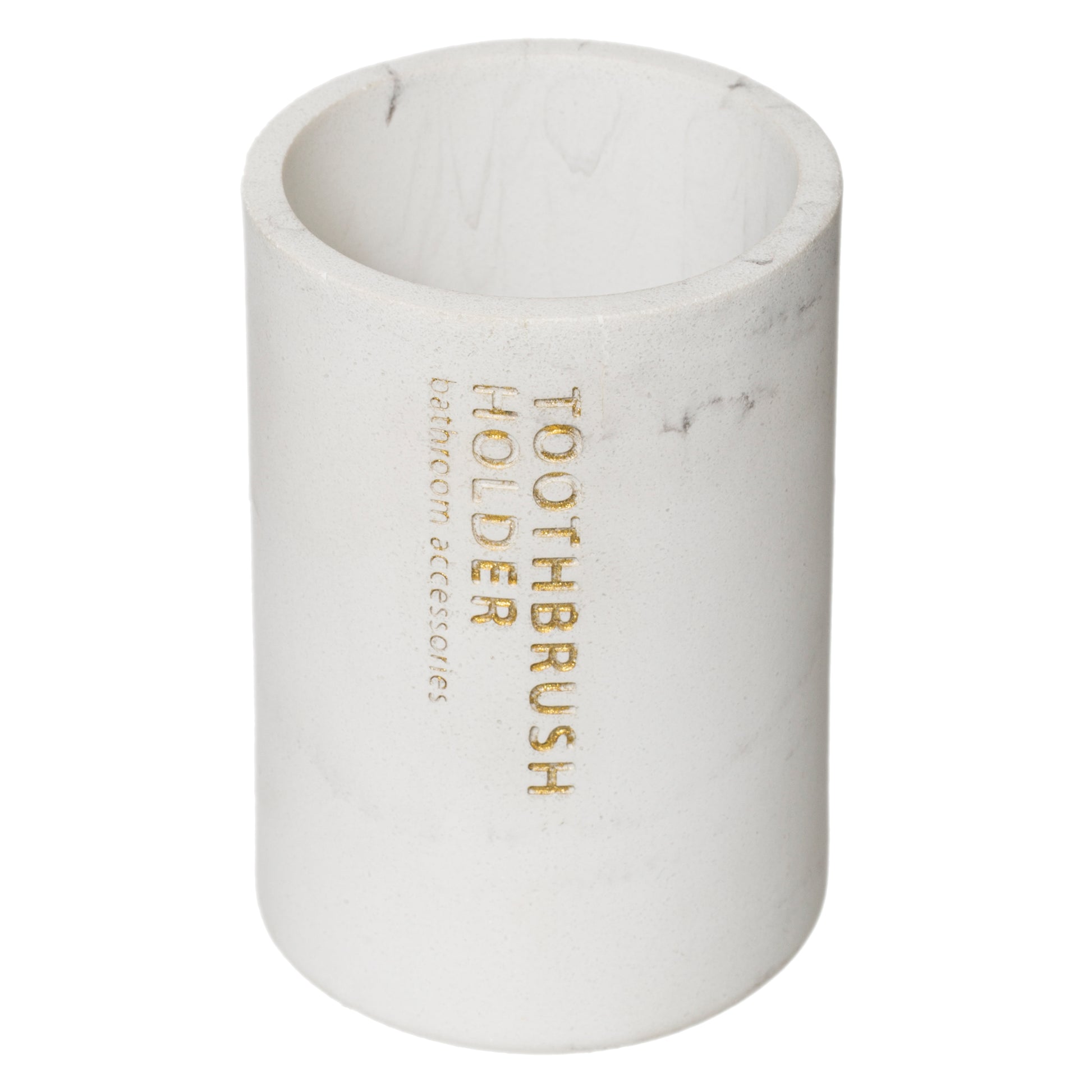 TOOTH BRUSH HOLDER LEA - Plastic Resin, White, 7.8 x 11 cm