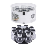 Spice Carousel 8Pcs Rotating Glass Jars Set