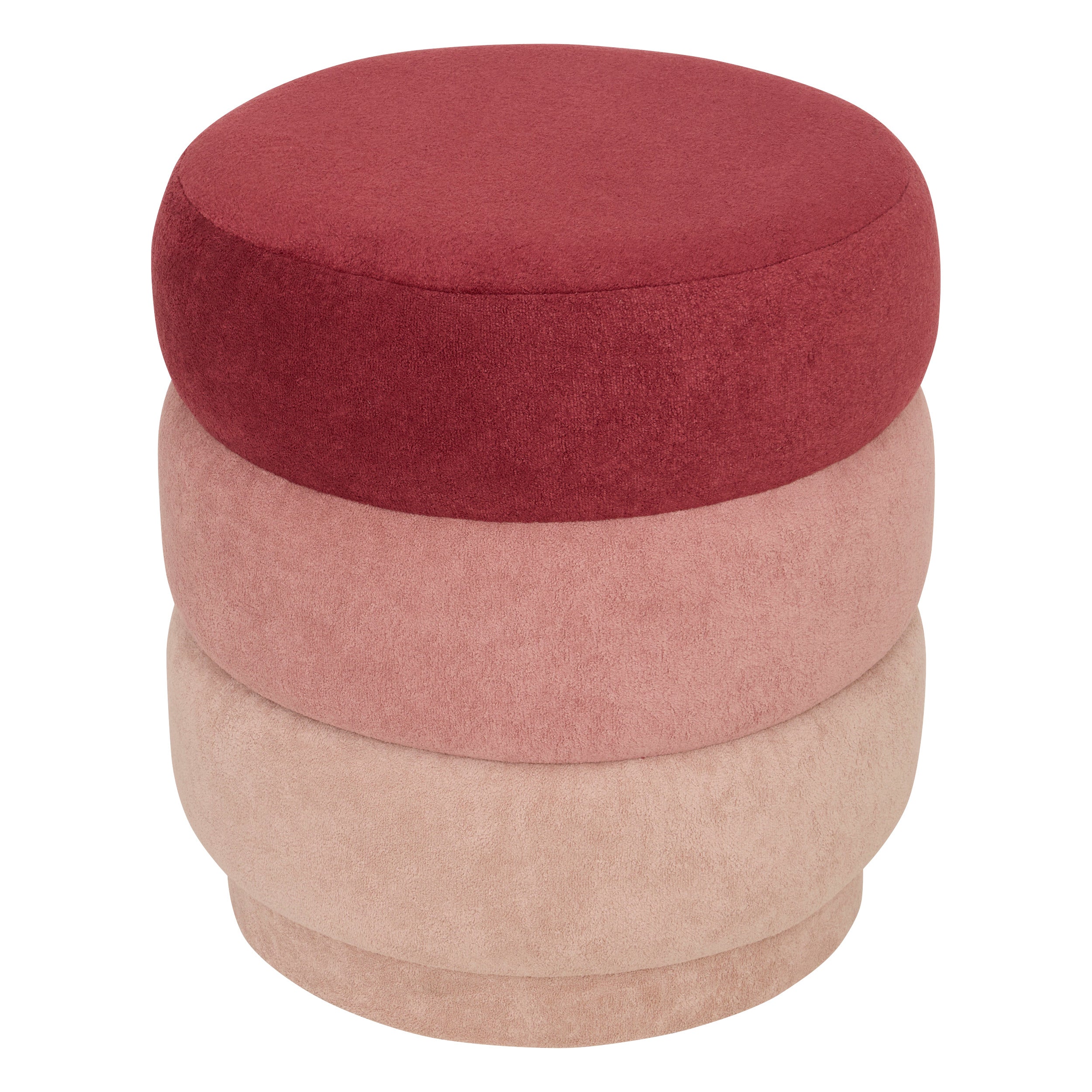 Beanbag Pouf "Sinan" - Tri-Color Round Pouf, 37.5 x 40 cm