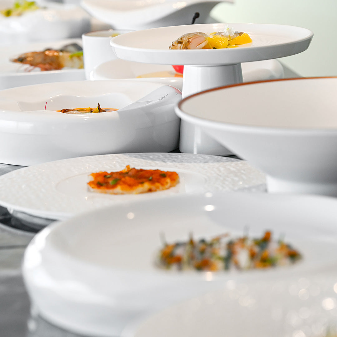 Gourmet Plate Low Satellite - White Melamine Serving Plate
