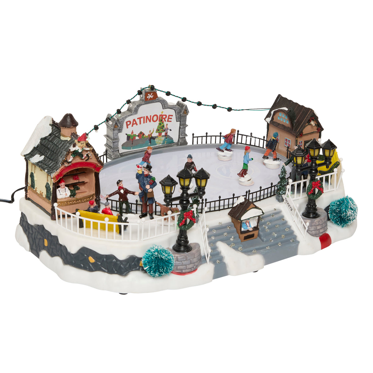 Luminous Village Musical Ice Rink with 24 LED Movement, 27.5x17x40cm