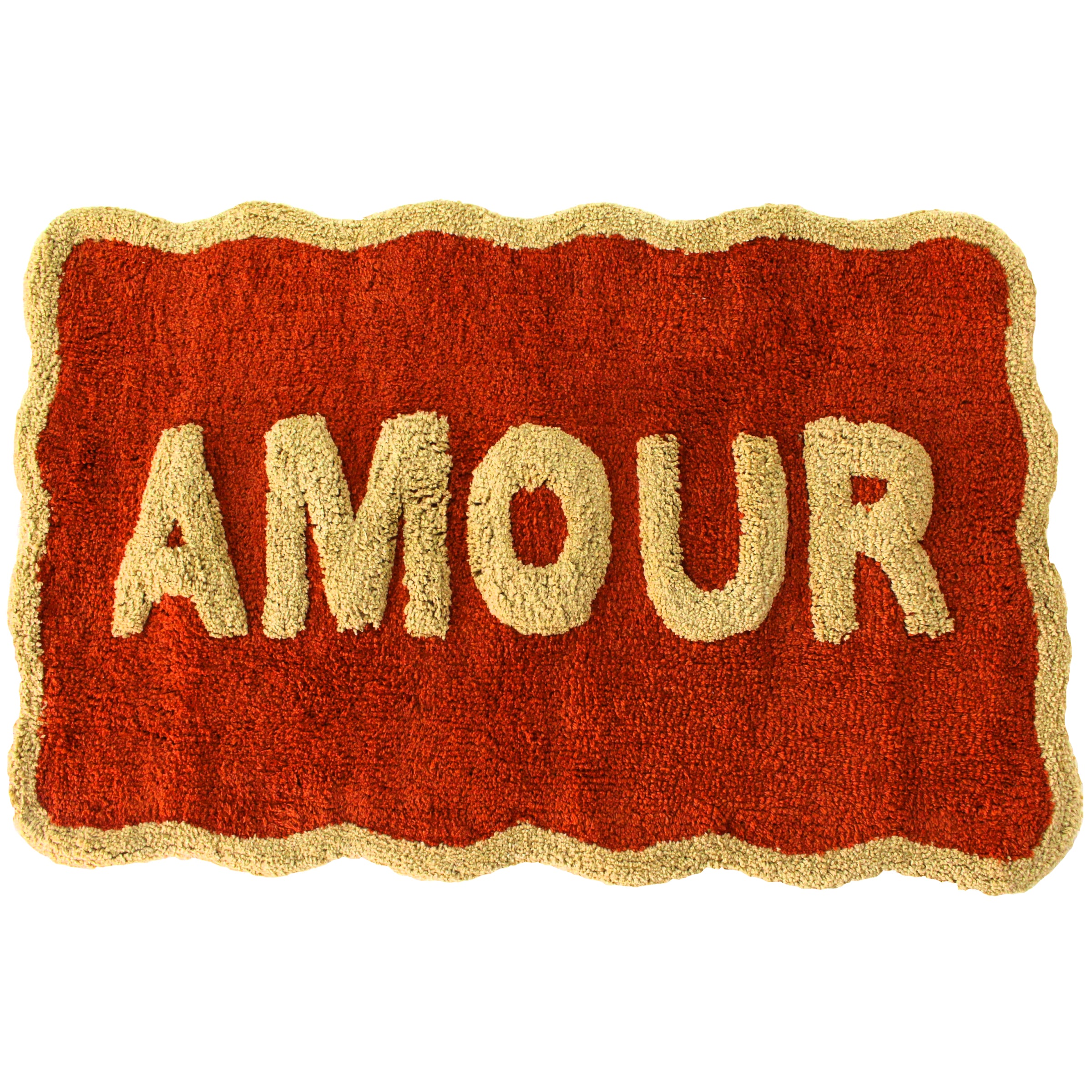 Bathmat Amour Cotton Terra Scalloped Edge Playful Bathroom Mat