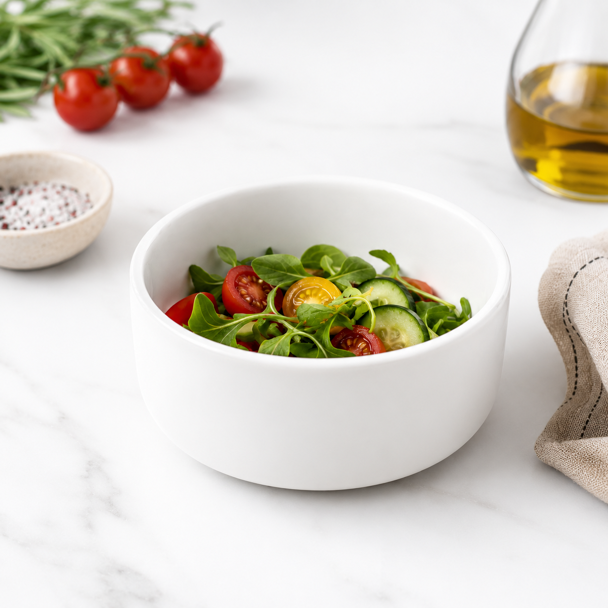 White Ceramic Bowl – Ø12.5 x H5 cm