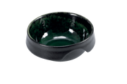 Round Bowl High Black and Green Reactive Stoneware Serving Bowl