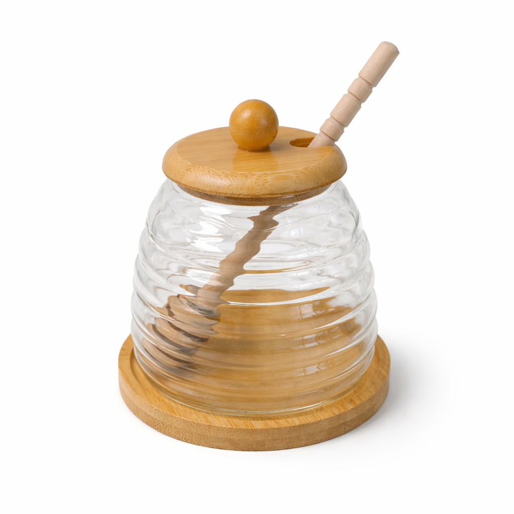 GLASS POT HONEY W/LID
