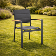 Garden Chair in Aluminum Modern Outdoor Armchair Padded Textile