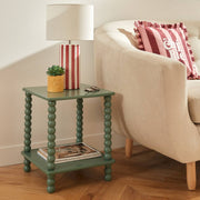 Mains Table Lamp Frida – Ceramic Cylinder Base, Cotton Shade