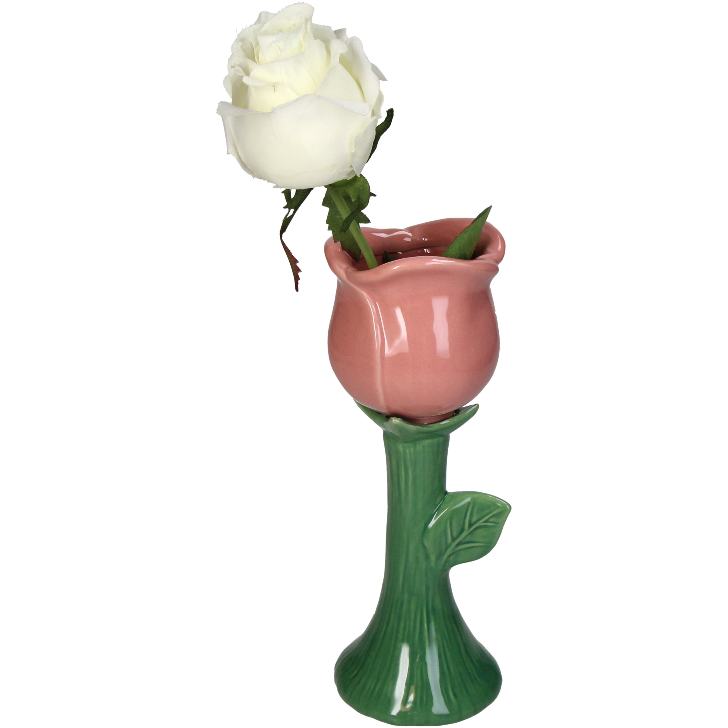 Rose Tulip Ceramic Vase - Fine Earthenware, Home Decoration