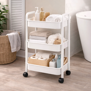 Multi-Use Storage Trolley 3-Tier with Wheels 42.5x29.5x78 cm