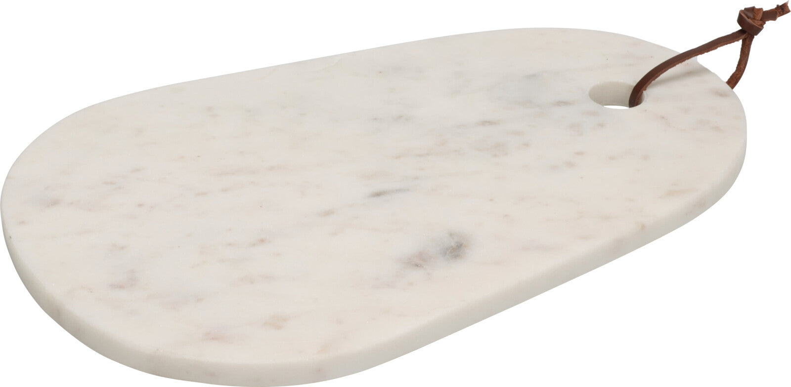 Board Marble Oval Serving Tray with Leather Band