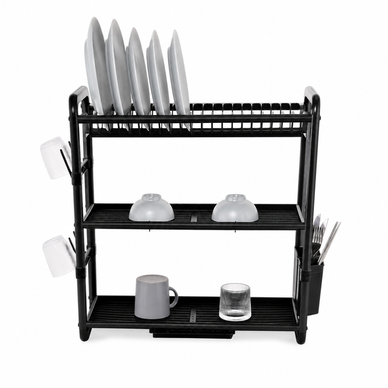 3-Tier Aluminum Dish Rack – 61×27×57 cm