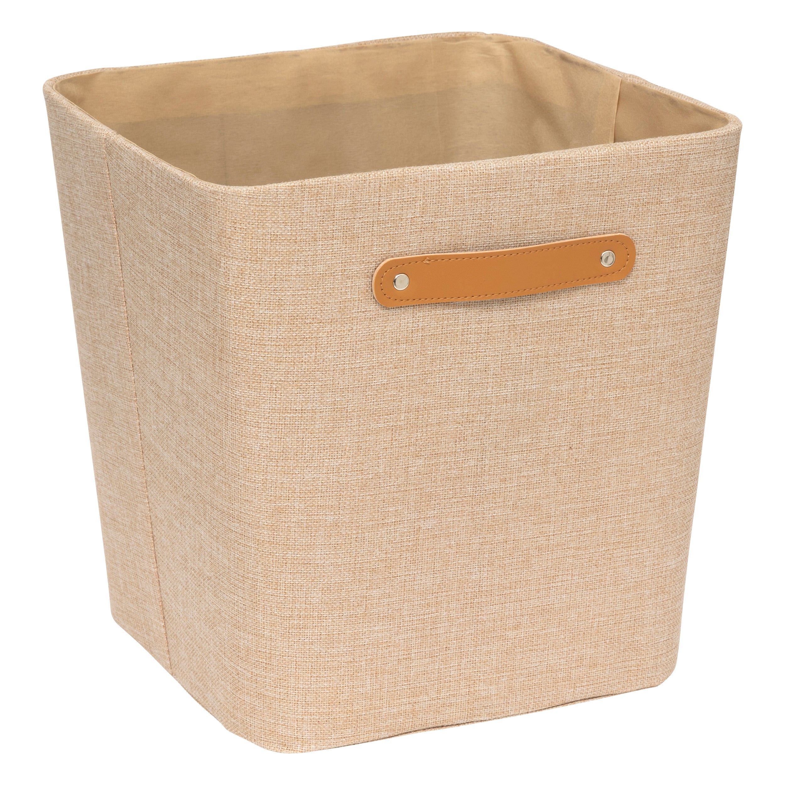 Fabric Storage Box 31cm - Square Polyester Organizer with Handle