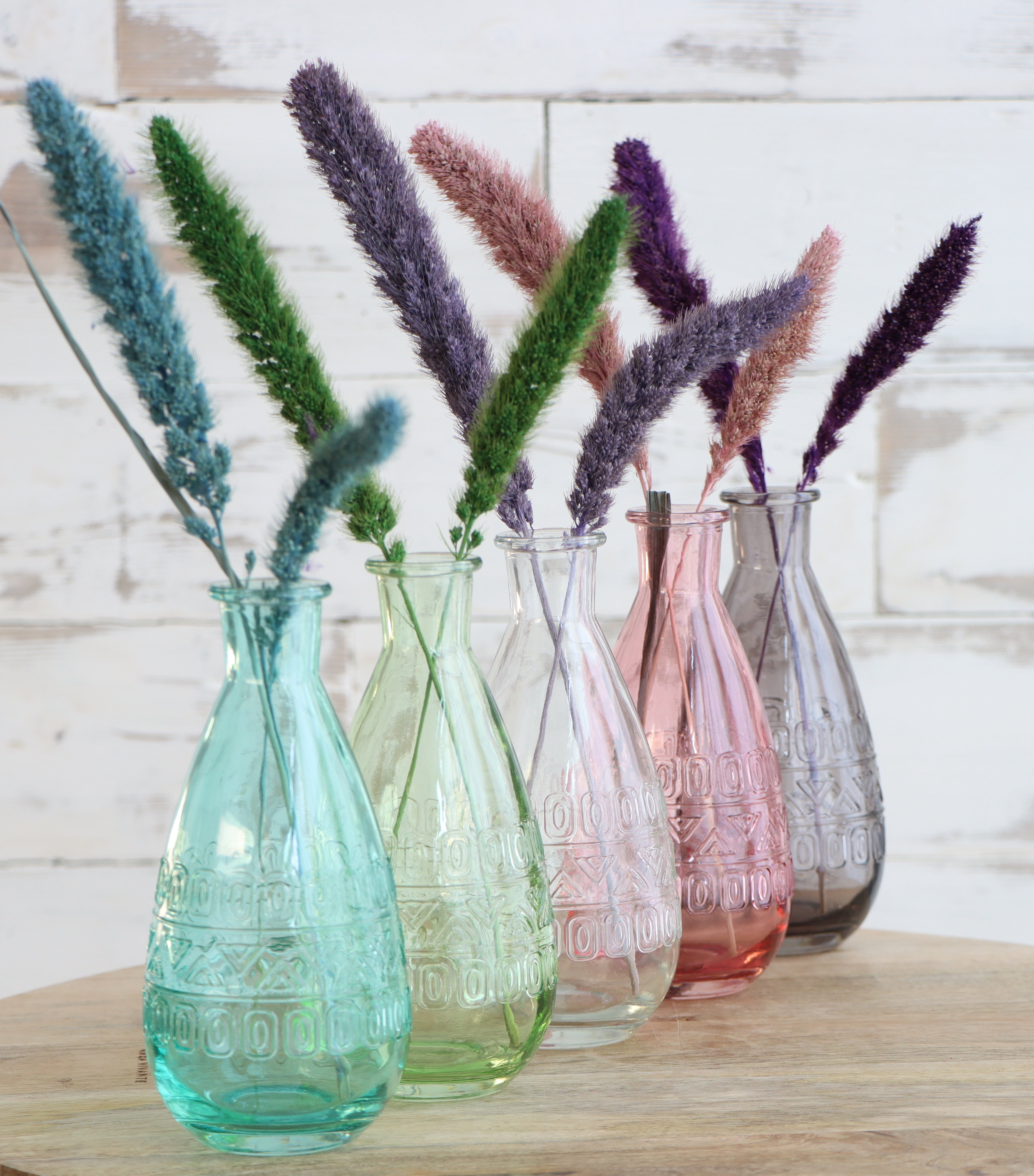 Rome Flower Bottle Vase Soft Blue, Transparent – Panda Boutique