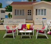 Tropicano Set 2 Resin Fiberglass Garden Lounge Set, 4-Piece Outdoor Furniture