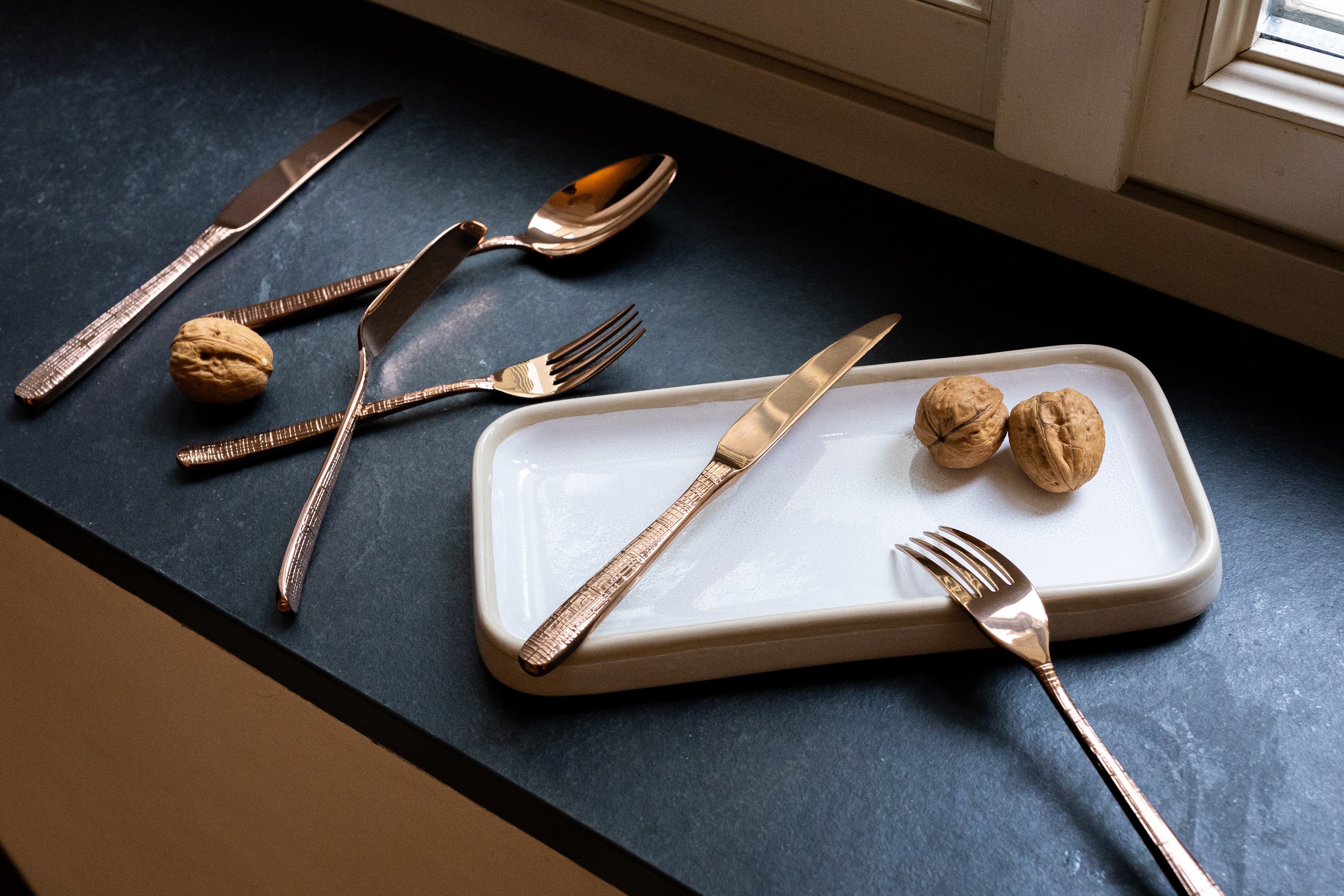 Rectangular Porcelain Board Beige Serveware for Appetizers and Sushi