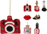 Beaded Embodary Ornaments - 10cm Christmas Tree Decorations, 7 Shapes