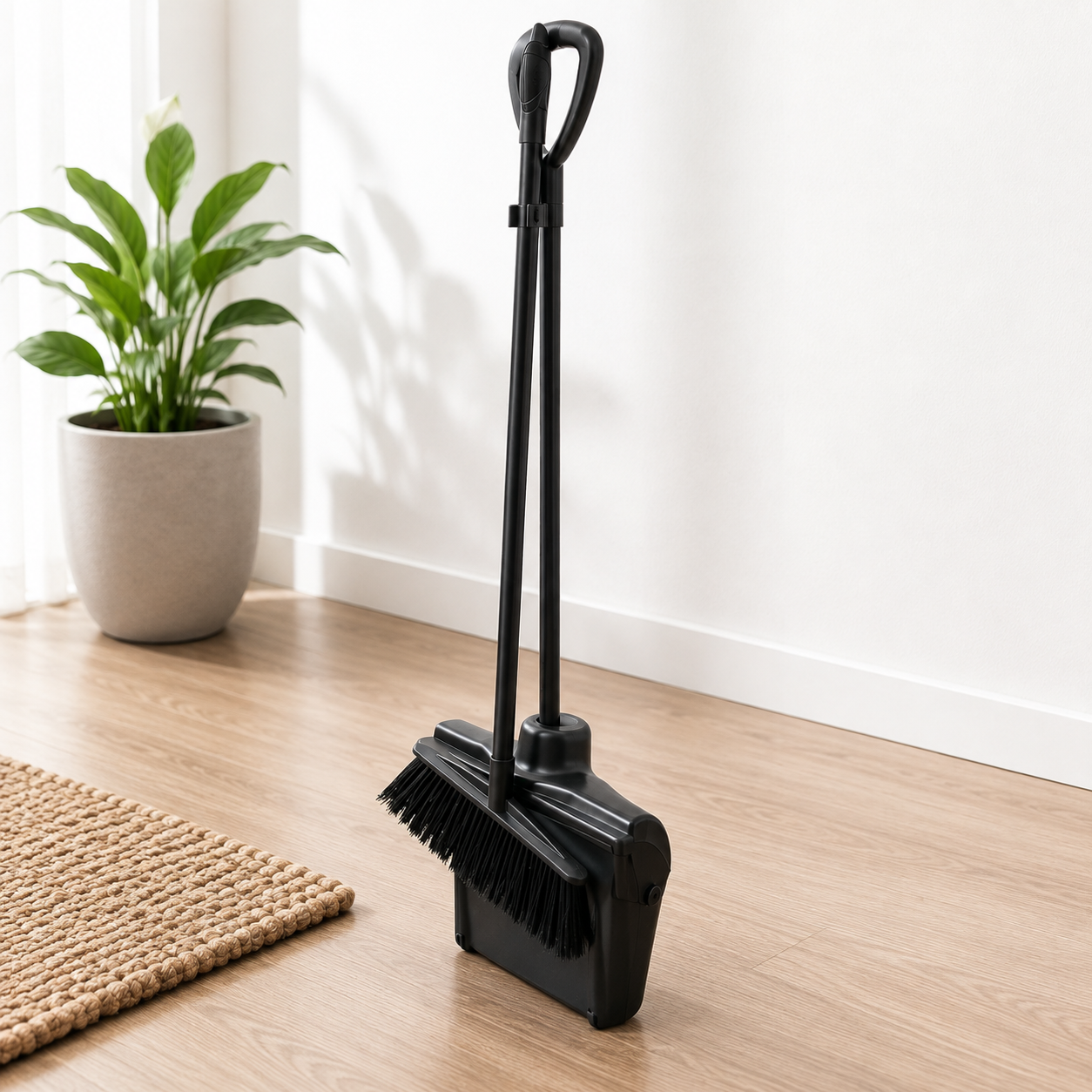 Professional Dustpan with Broom – Black