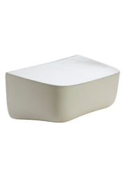 Shiny Wall Shelf, Rectangular Metal, Cream Finish, 32.5 x 14 x 18 cm