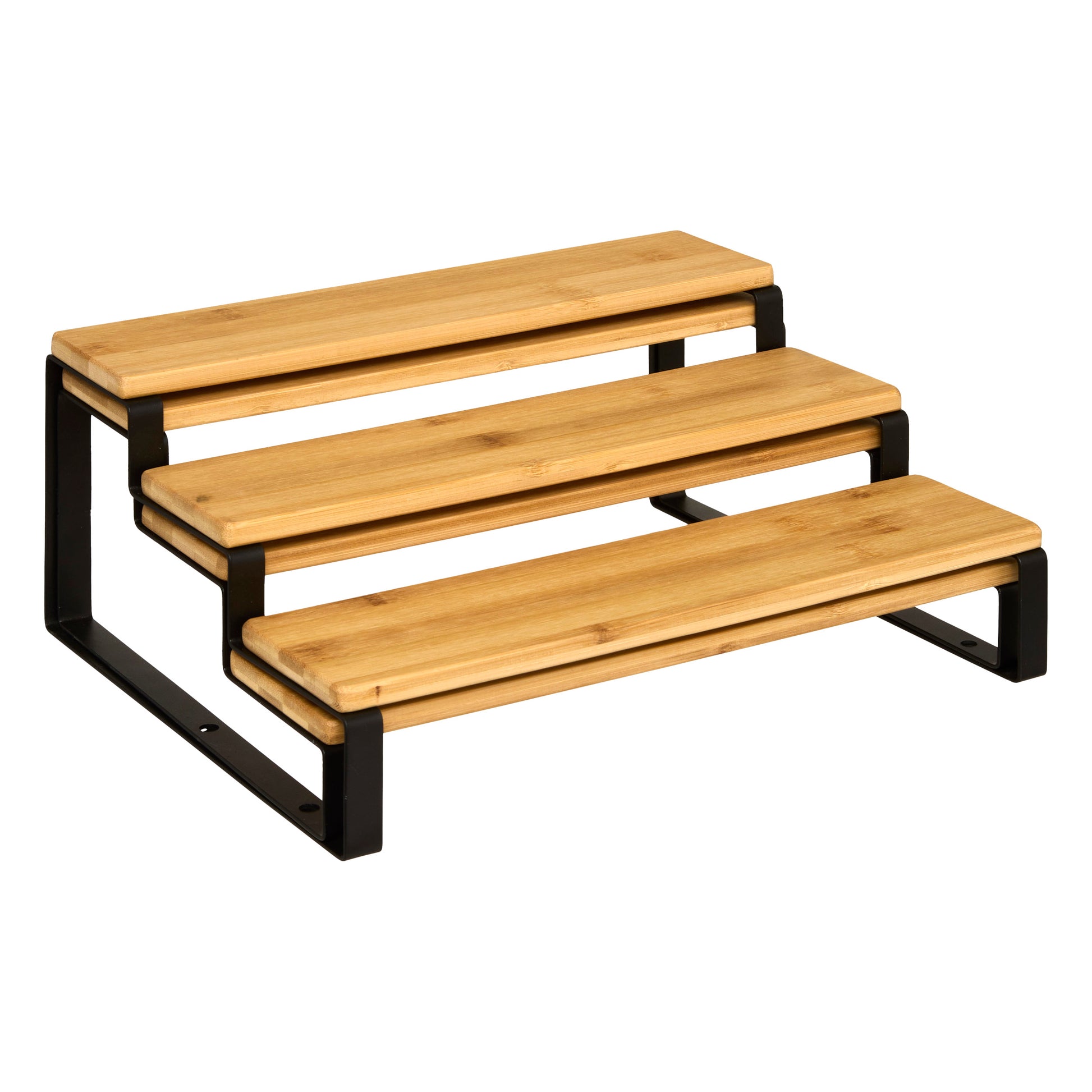 Set of 2 extendable spice shelves – Bamboo & Steel Kitchen Rack