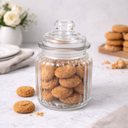 Glass Storage Jar Textured Clear 250 ml 600 ml