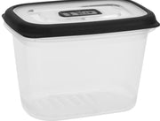 Transparent Plastic Storage Box 600ml - Black TPE Rim
