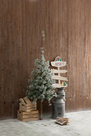 Nordstar Fir Tree — Frosted PVC Needles, Wood Trunk & Steel Base