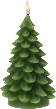 LED Candle Tree — Warm White LED Wick, Battery Timer, 11x11x17 cm