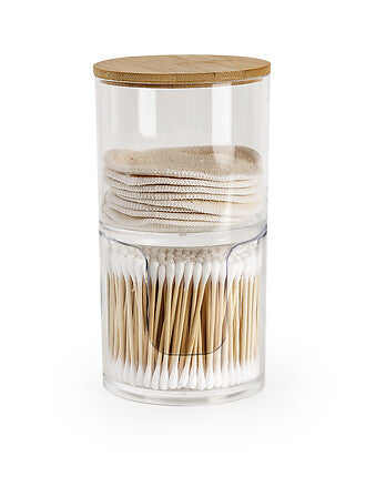 Set of 2 Selena Bamboo cotton wool storage boxes