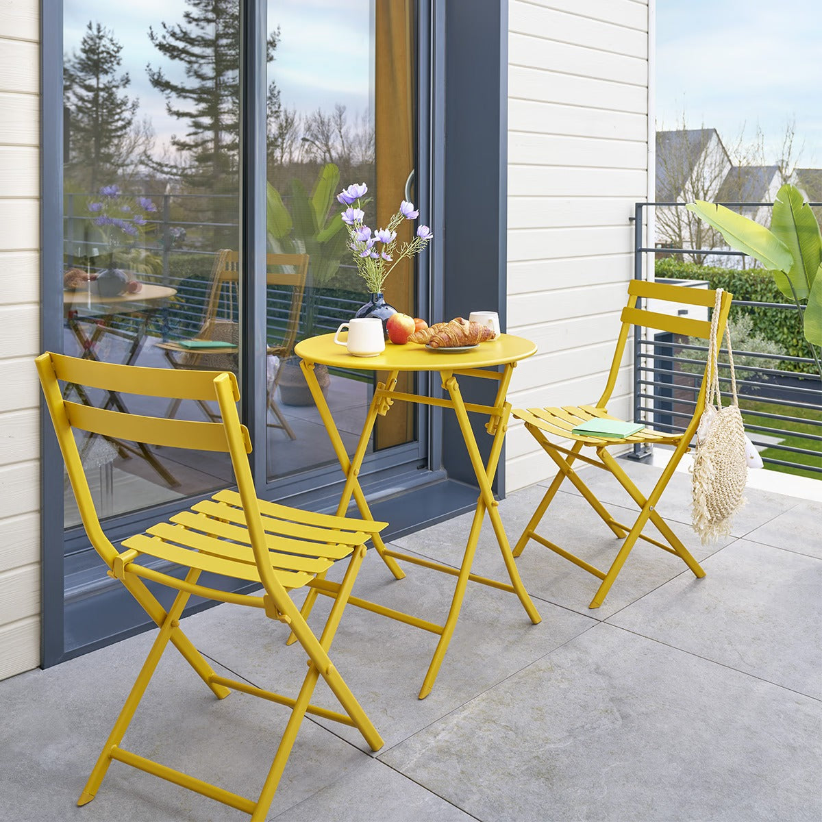 GREENSBORO Folding Chair - Mustard, Epoxy Steel Frame