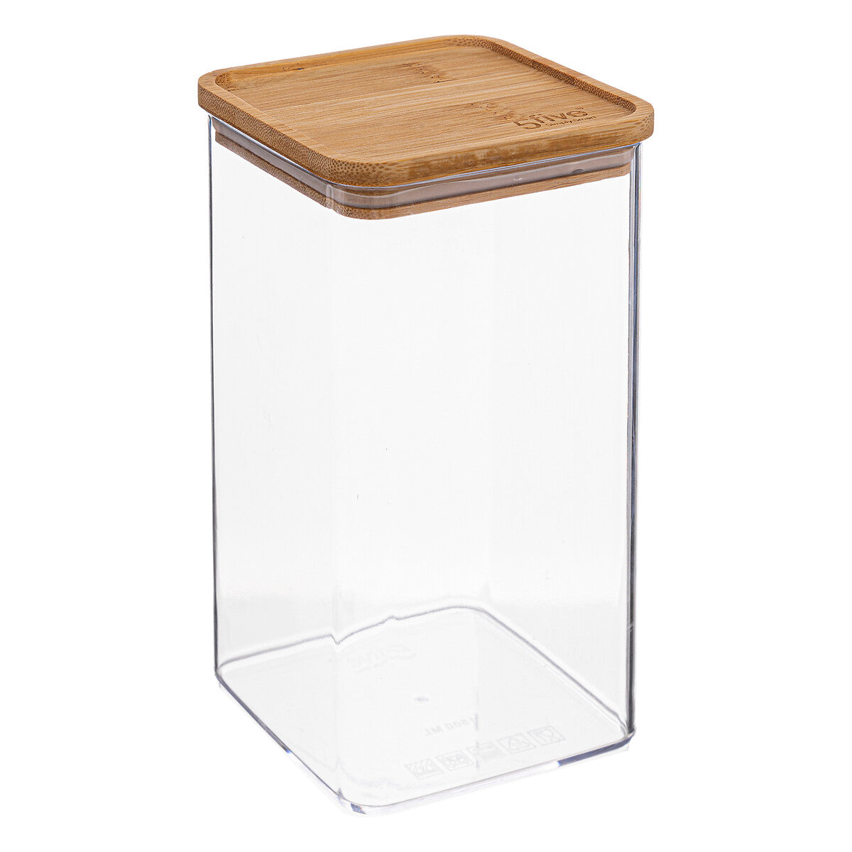 Square Storage Box with Bamboo Lid, 1.5L/2L