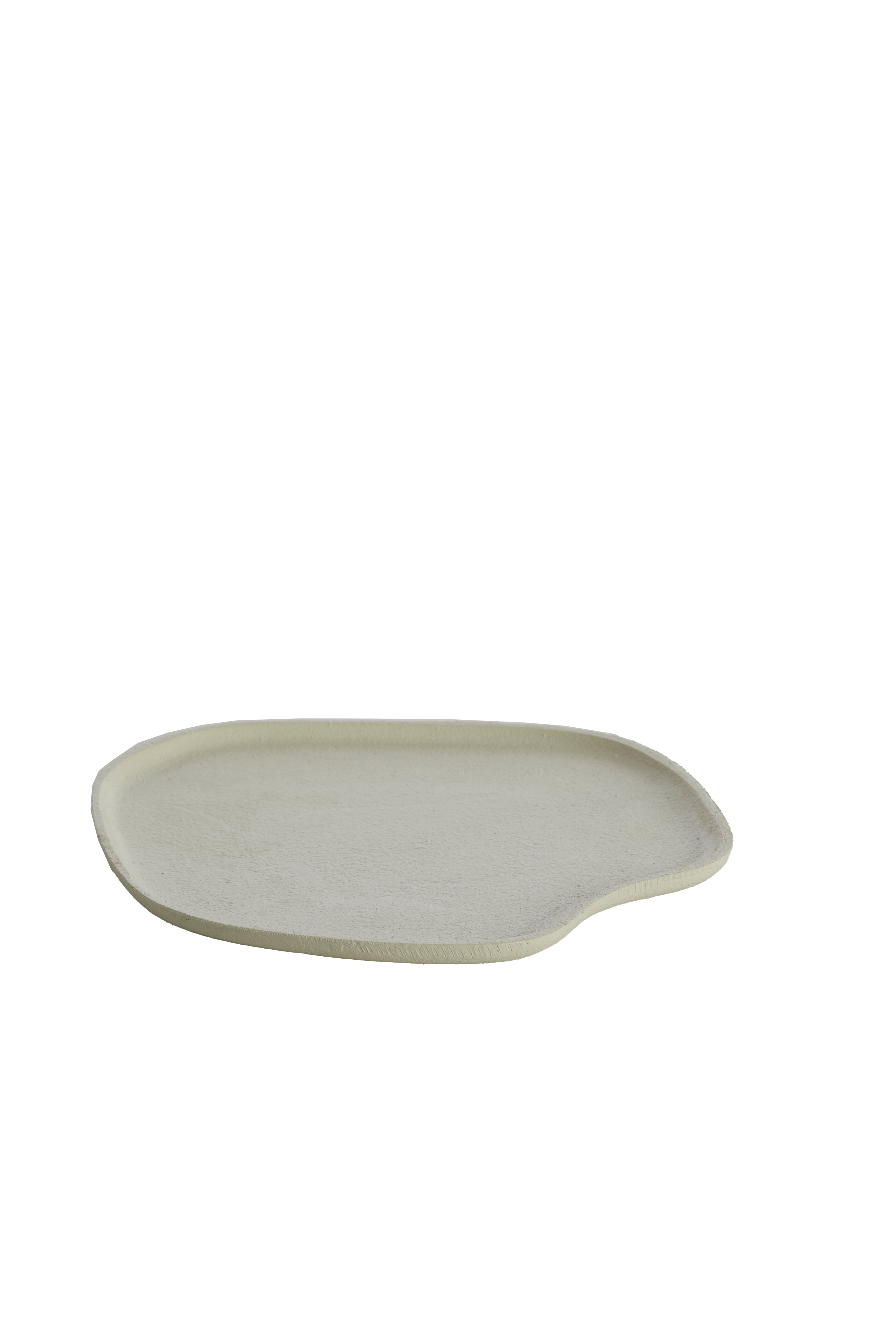 Tojera Decoration Plate Cream Metal Square Accent Tray 24x24cm