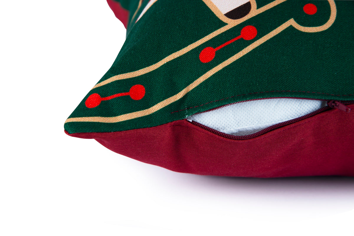 "Vintage Christmas" Decorative Cushion with Nutcracker Design
