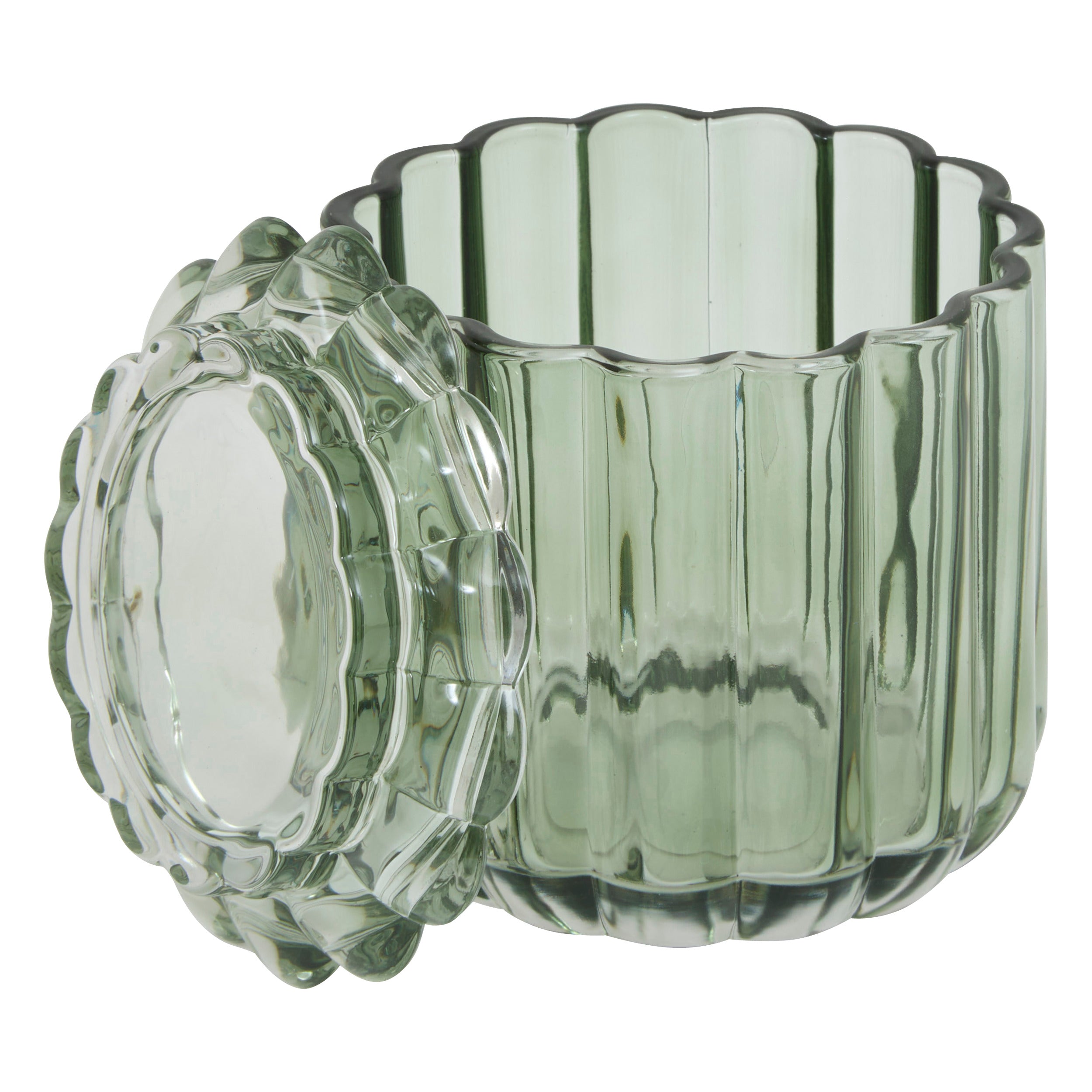 Florea Cotton Jar Amber Glass, D. 10.8 x H. 11.4 cm