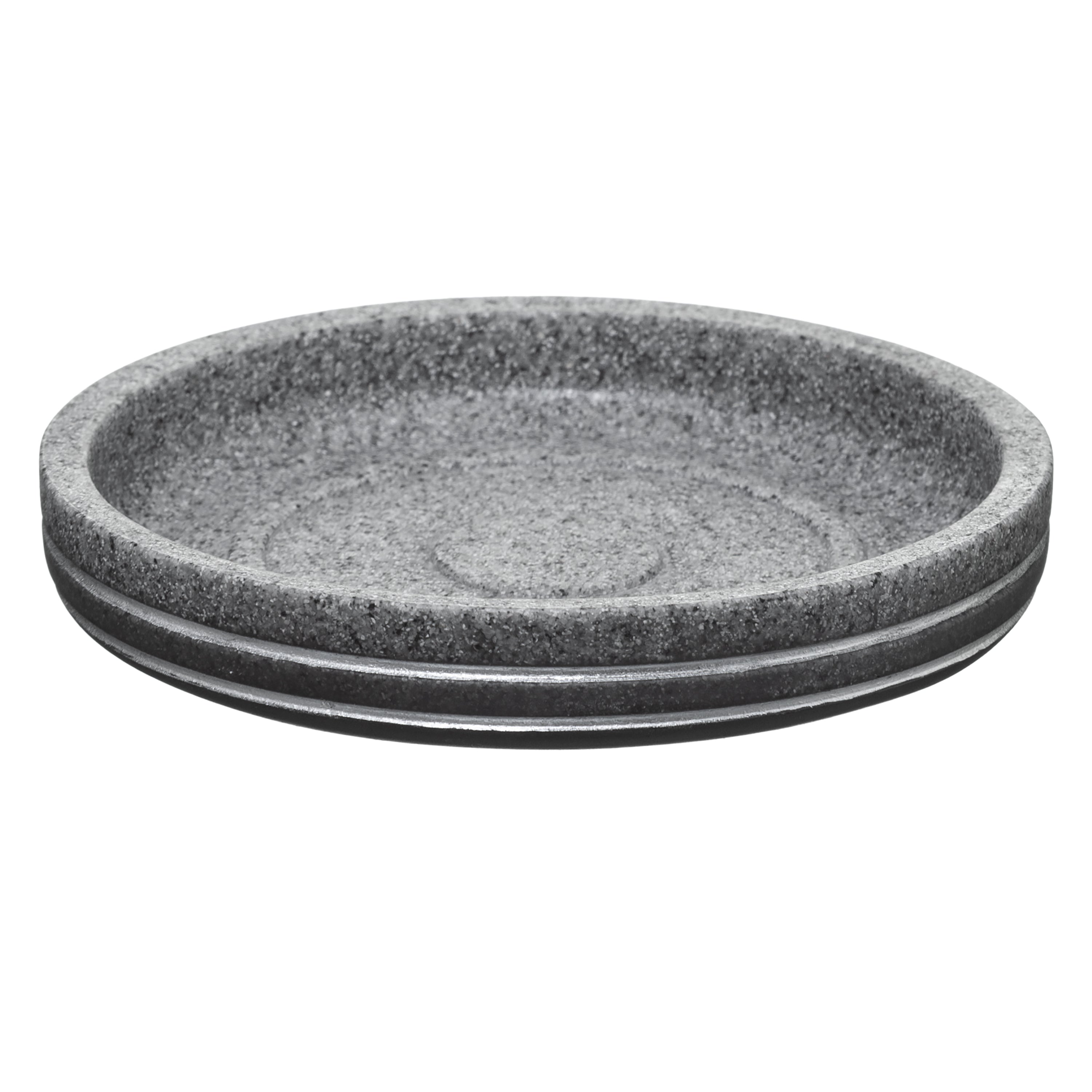Polyresin Soap Holder, Silver, 12 cm