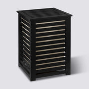 Black Wooden Laundry Basket - 65L Rectangle Storage