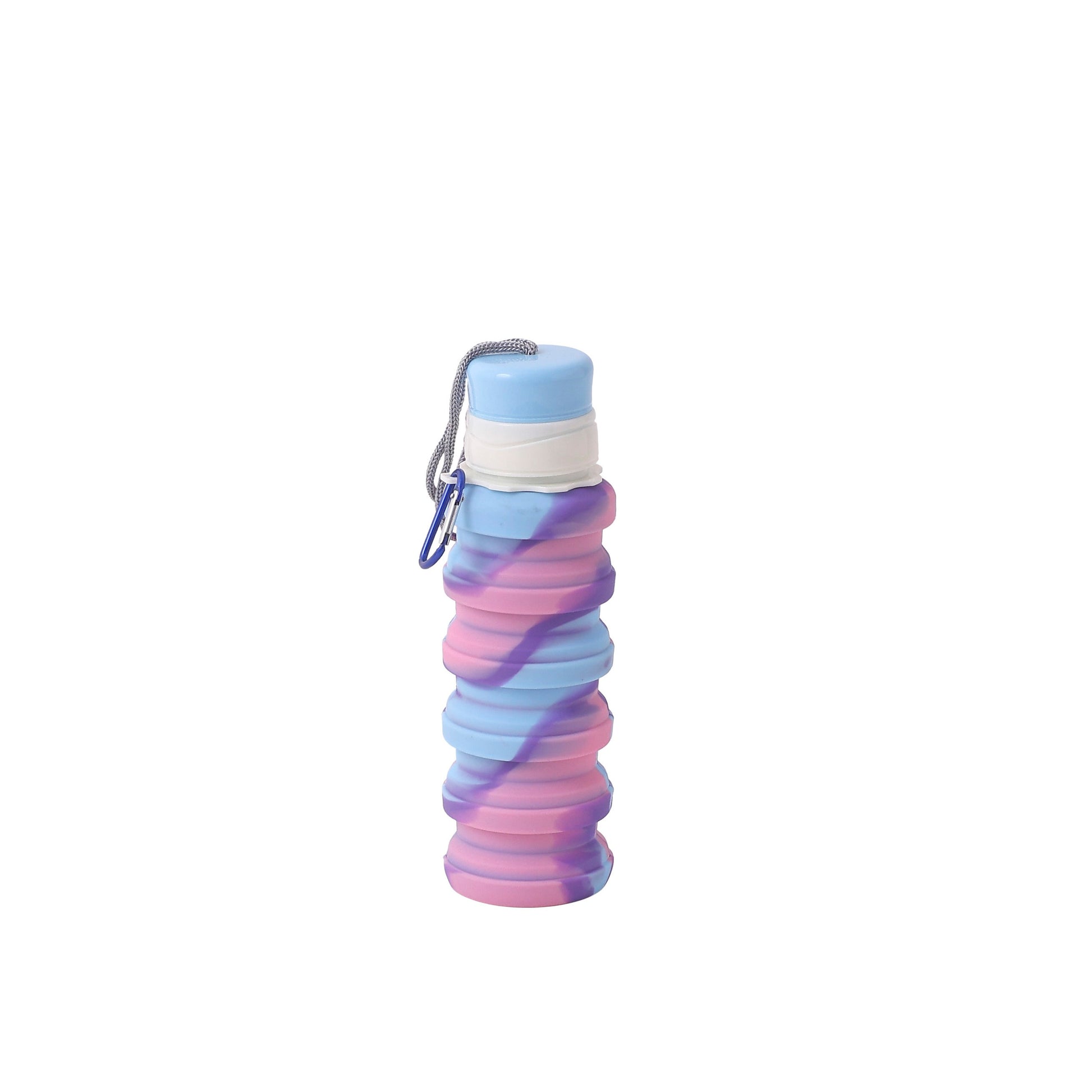 Squeezable Silicone Water Bottle with Carabiner Clip