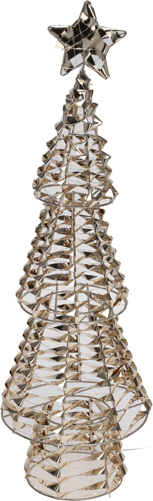 TREE METAL WARM WHITE MICRO LED - Gold Twisted PET/E-metal 21x21x68 cm