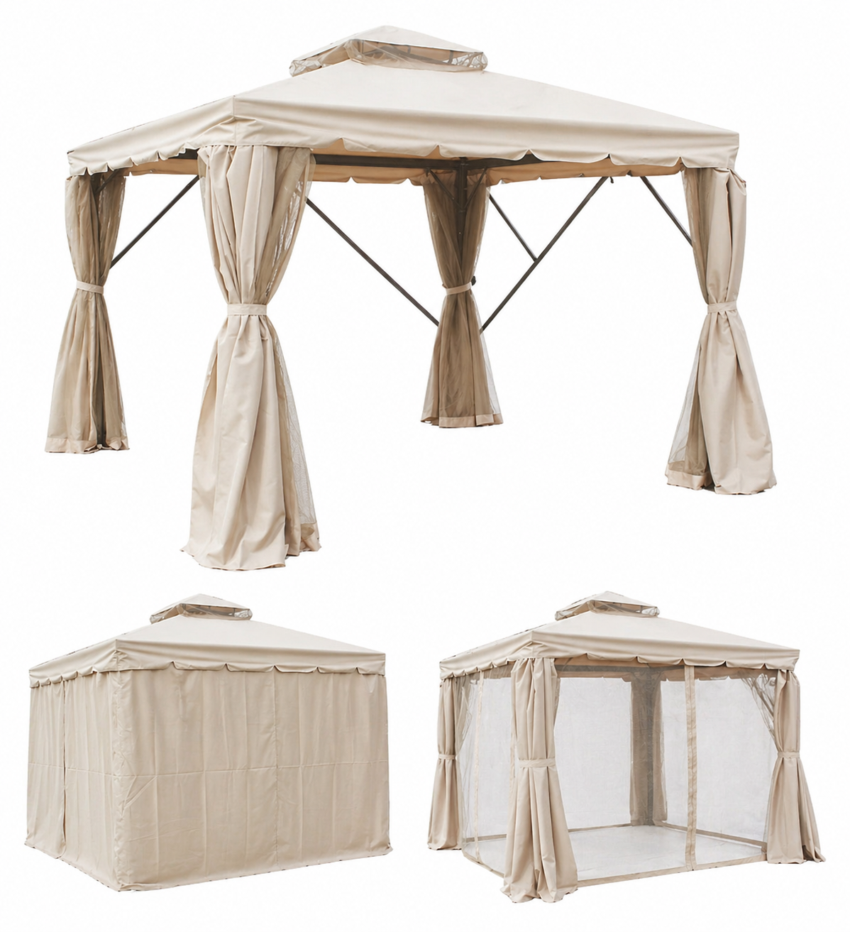 Double Curtain Gazebo