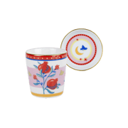 ESPRESSO CUP WITH LID/SAUCER POMEGRANATE