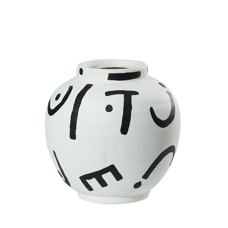 Letter Vase, Modern White Ceramic Decorative Accent for Home