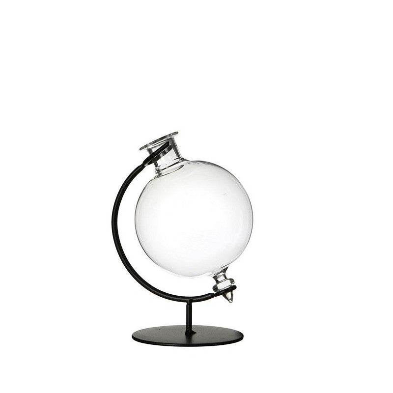 Flower Sphere Ball Vase - Decorative Glass and Metal Stand