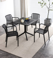 Square Table Modern Polypropylene Dining Table 80x80 cm Black or Green