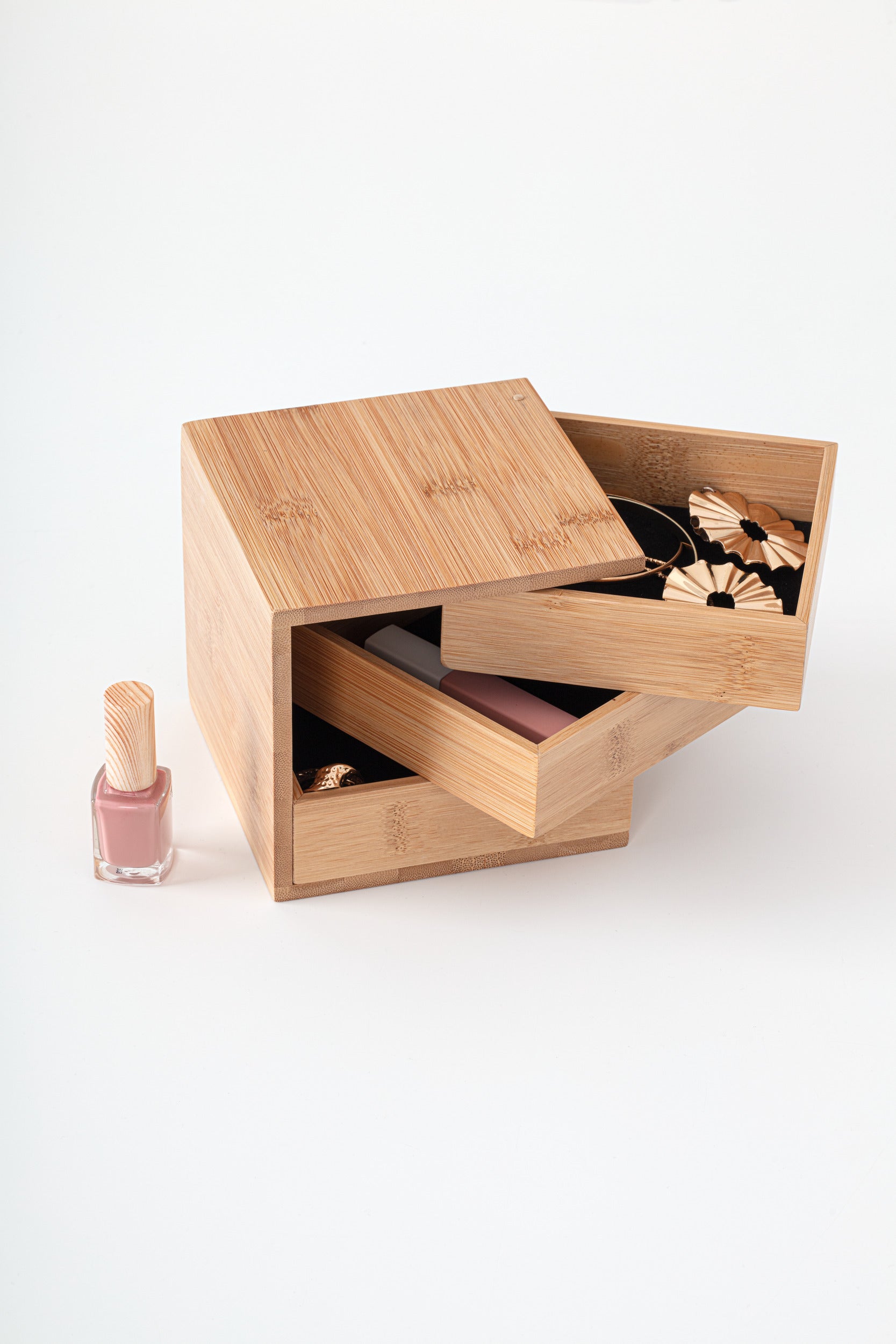 3 Drawers Bamboo Jewelry Box