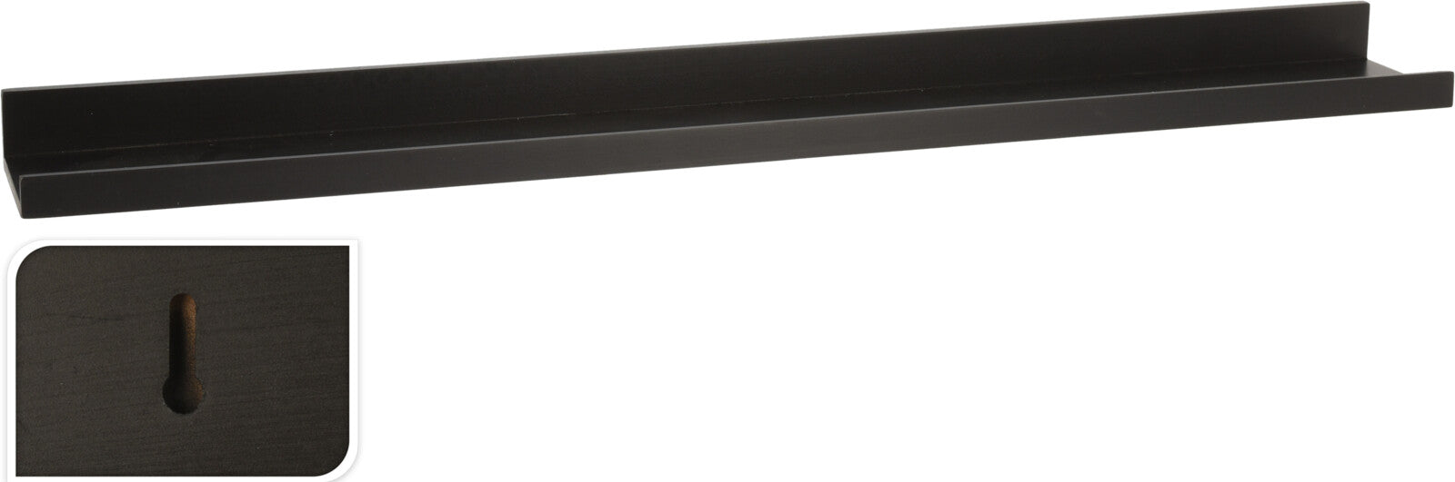 Black MDF Wall Shelf - Sleek Storage & Decoration