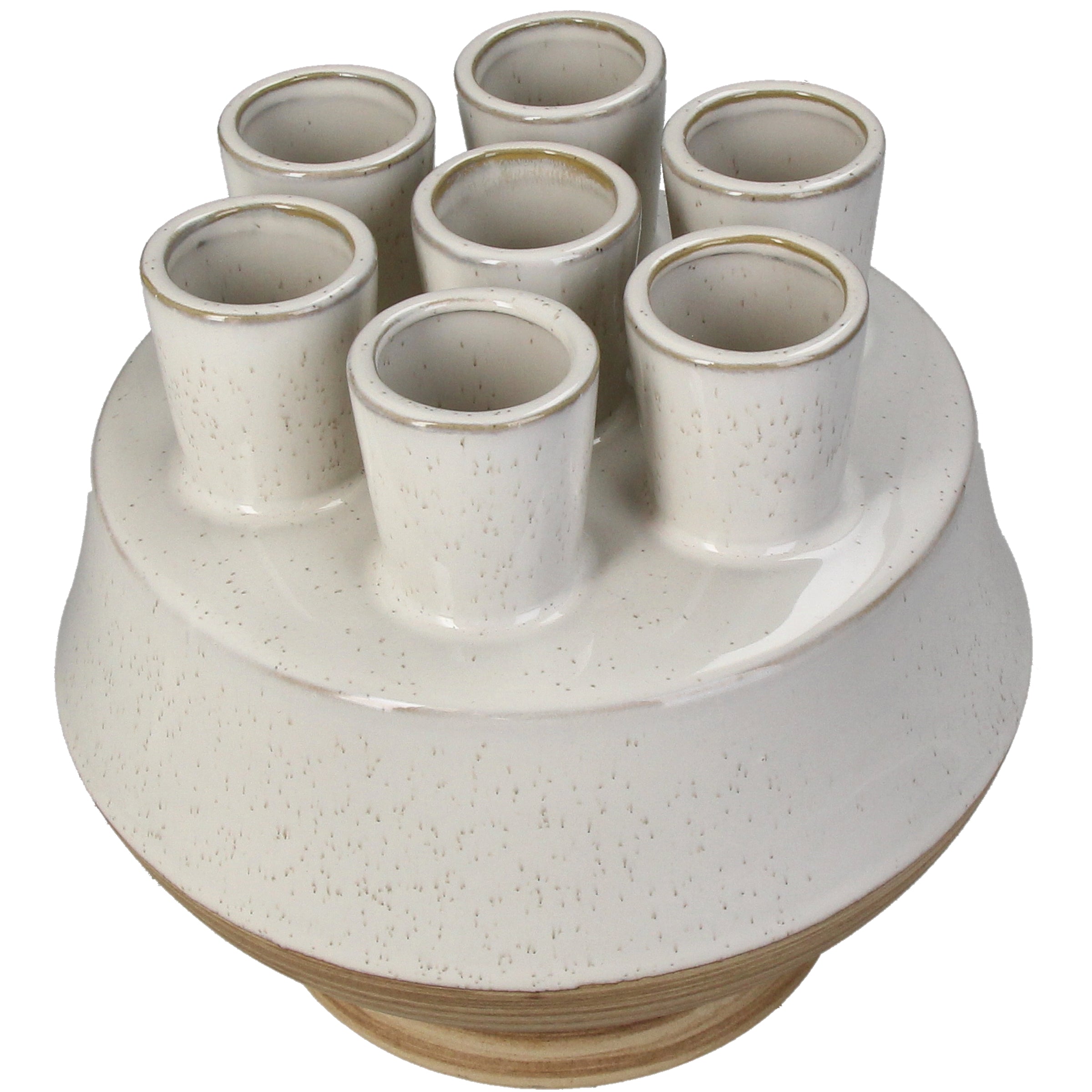 Vase Stoneware White Modern Tulip Shape Decorative Accessory