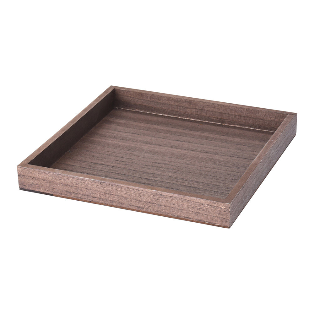 Square Wooden Tray - Dark Brown Decorative Table & Gift Tray