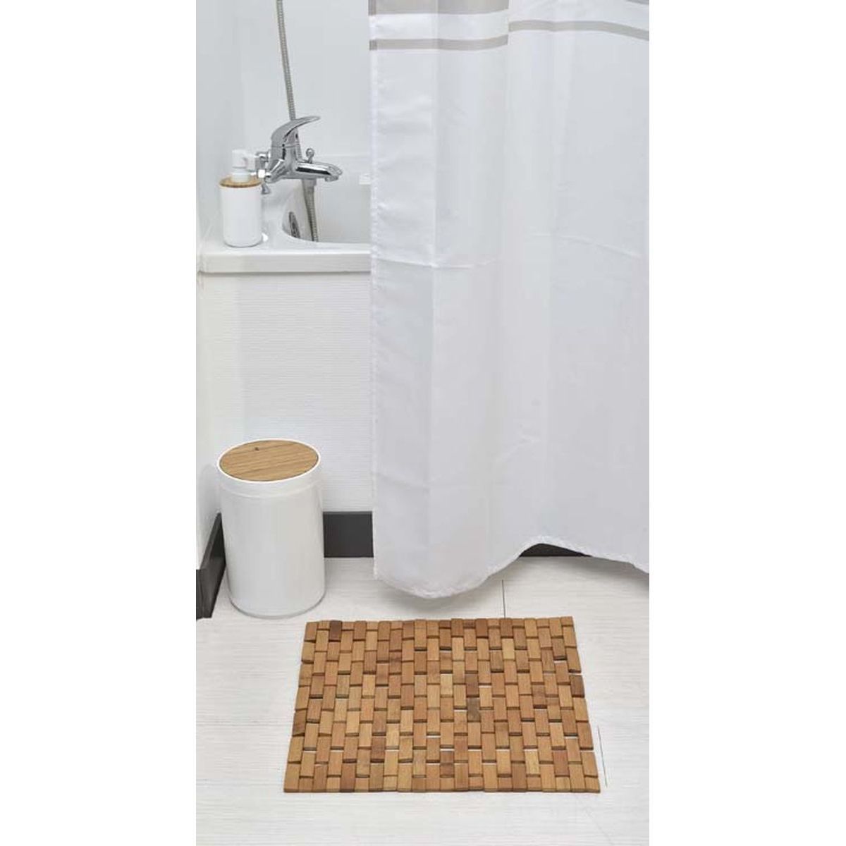 Anti Slippery Bamboo Mat Non-Slip Bathroom Bedroom Floor Rug 45x45cm
