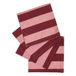 Set of 4 "Cherry" Napkins - Cotton Striped 40 x 40 cm